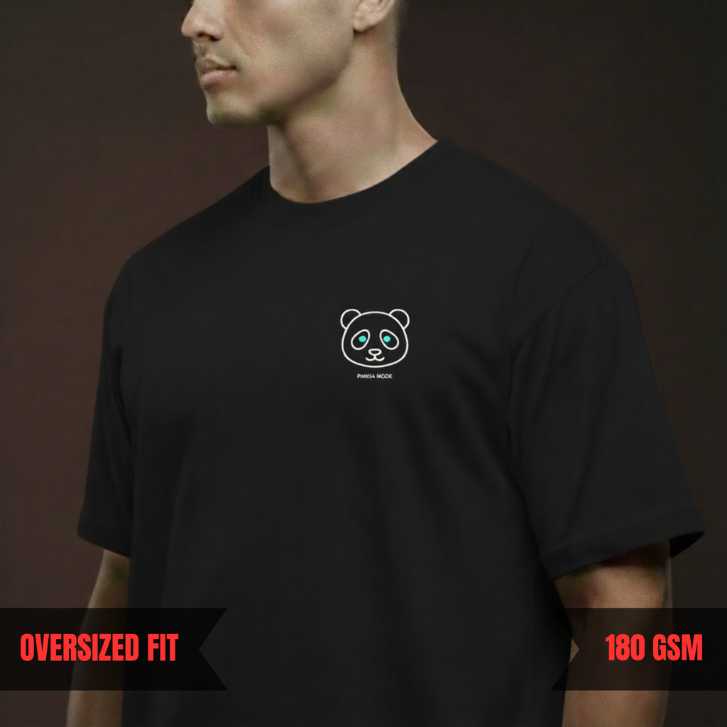 VIBE MODE ACTIVATED — Oversized Panda Tee (180 GSM)