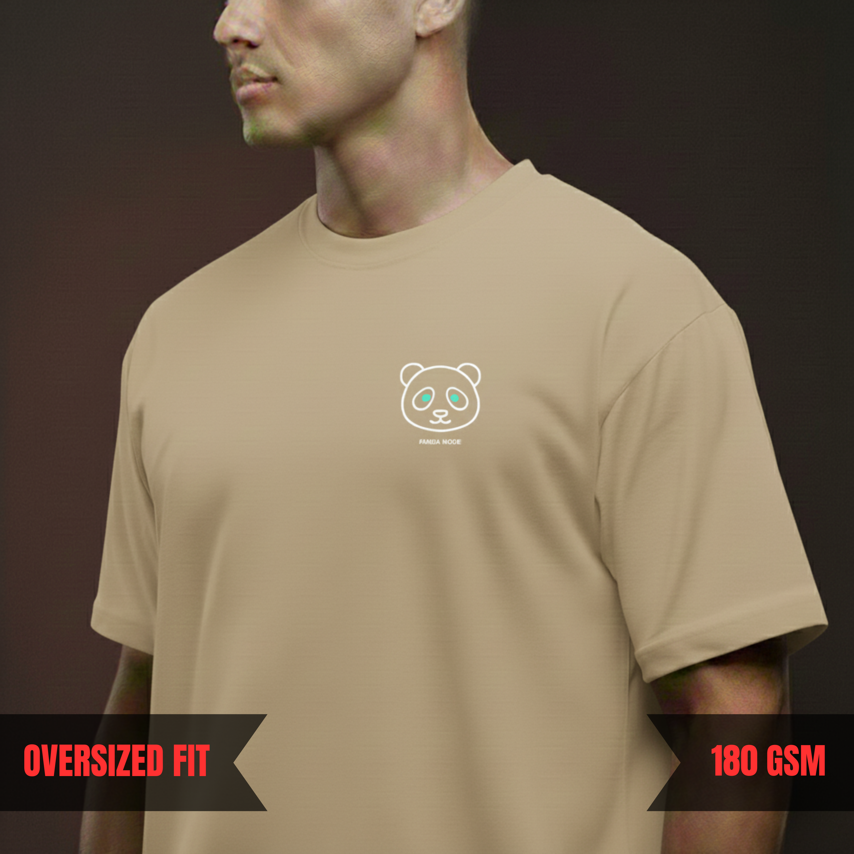 VIBE MODE ACTIVATED — Oversized Panda Tee (180 GSM)