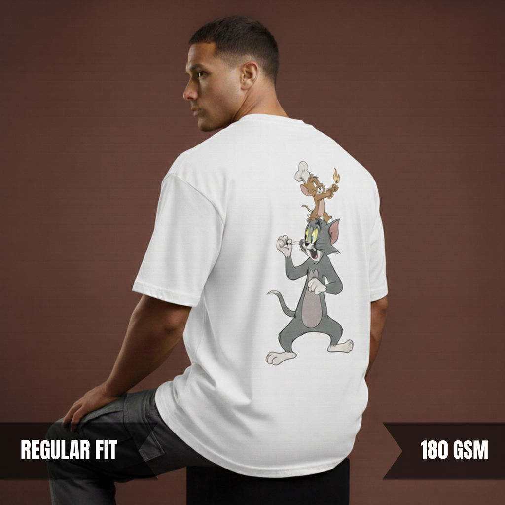 Tom & Jerry “Classic Chase” Tee — Regular Fit (180 GSM)