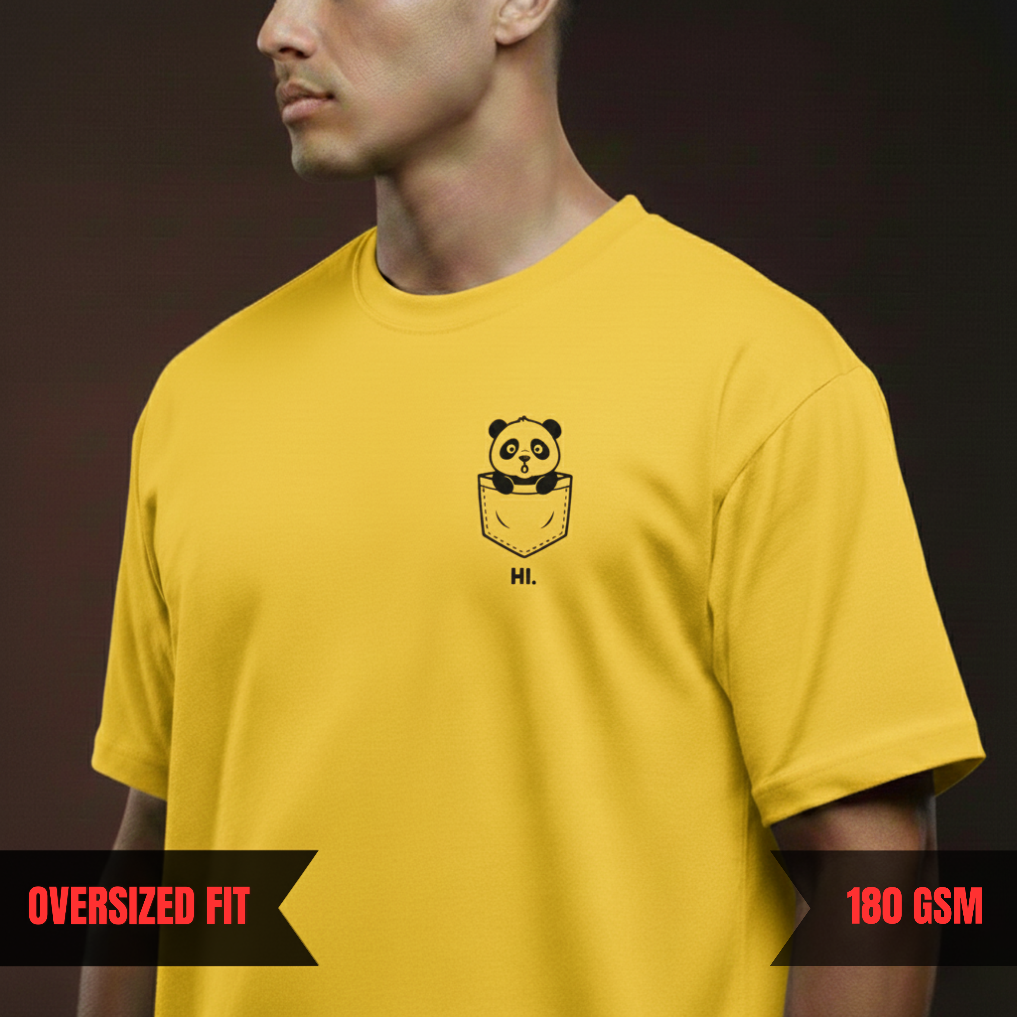 BREAKING THROUGH LIFE — Oversized Panda Tee (180 GSM)